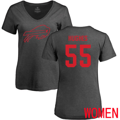 NFL Women Buffalo Bills #55 Jerry Hughes Ash One Color T Shirt->nfl t-shirts->Sports Accessory